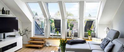 Zugang Dachterrasse: Fenster und Tür in einer Lichtlösung